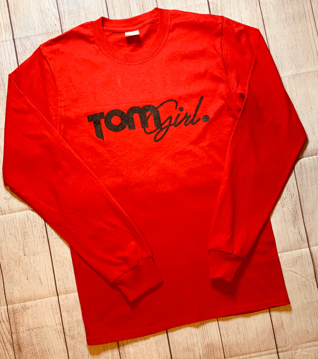 RED WORD LOGO LONG SLEEVE