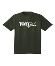 Load image into Gallery viewer, OLIVE GREEN AND WHITE  WORD LOGO “TEE”
