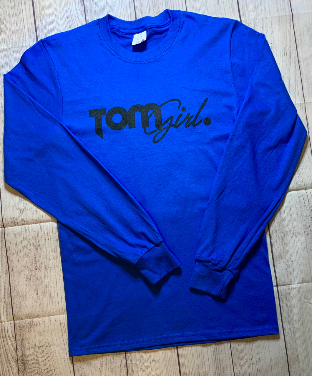 BLUE WORD LOGO LONG SLEEVE